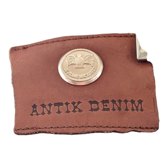 Antik Denim Distressed Button fly Embellished pockets 38X33 GUC - Picture 2 of 8